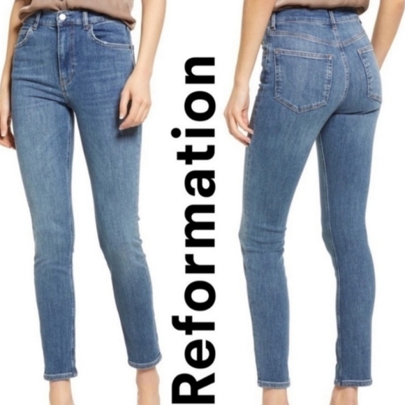 Reformation Denim - Reformation High and Skinny Jeans in wash destin size 25